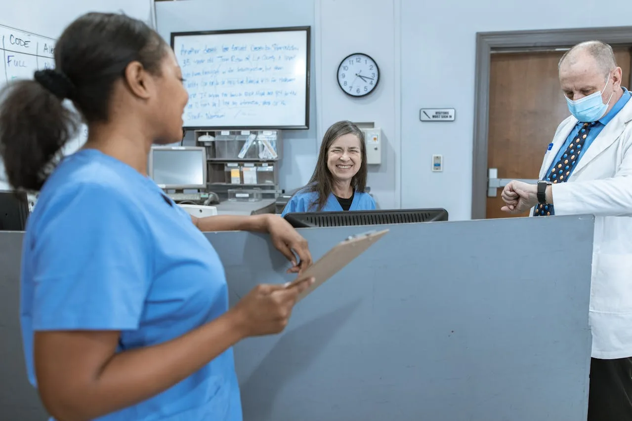 pexels-rdne-6129145 Photo by RDNE Stock project: https://www.pexels.com/photo/nurses-smiling-at-each-other-6129145/